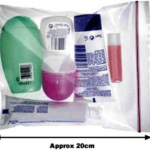 bolsa transparente para avion